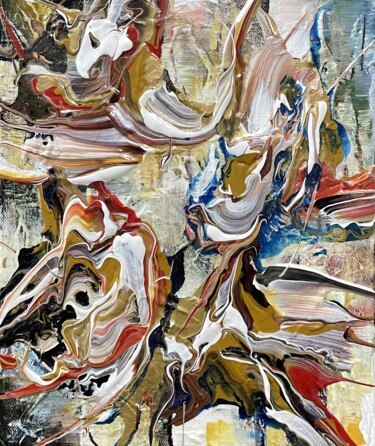 「Abstract No.2163」というタイトルの絵画 Ryan Valdemによって, オリジナルのアートワーク, アクリル ウッドストレッチャーフレームにマウント