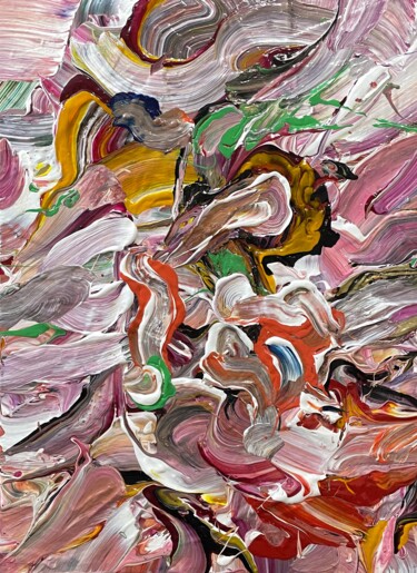 Картина под названием "Abstract No.2169" - Ryan Valdem, Подлинное произведение искусства, Акрил Установлен на Деревянная рам…