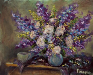 Painting titled "Still-life FLOWERS…" by Rybakow Fine Art, Original Artwork, Oil