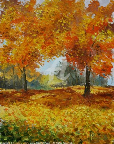 Painting titled "New painting "Autum…" by Rybakow Fine Art, Original Artwork, Oil