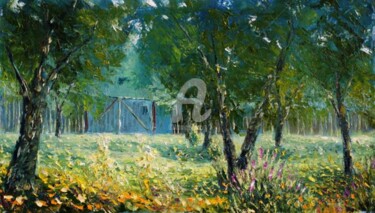 Painting titled "Summer palette knif…" by Rybakow Fine Art, Original Artwork, Oil