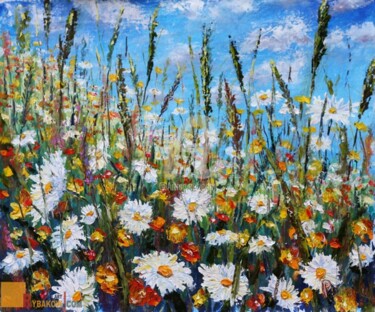 Malerei mit dem Titel "Flower painting Gla…" von Rybakow Fine Art, Original-Kunstwerk, Öl