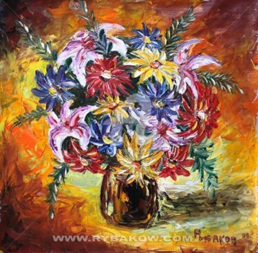 Painting titled "Painting: Cheerful…" by Rybakow Fine Art, Original Artwork, Oil