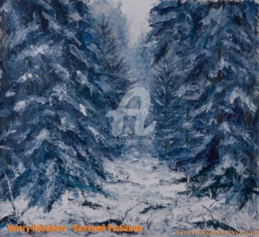 Painting titled "Winter Landscape pa…" by Rybakow Fine Art, Original Artwork, Oil