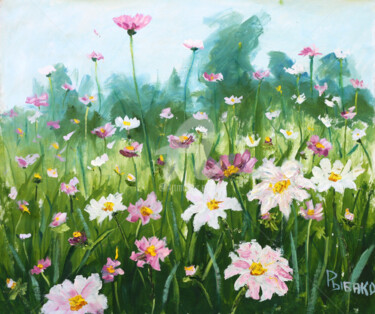 Peinture intitulée "Fresh flowers - flo…" par Rybakow Fine Art, Œuvre d'art originale, Huile