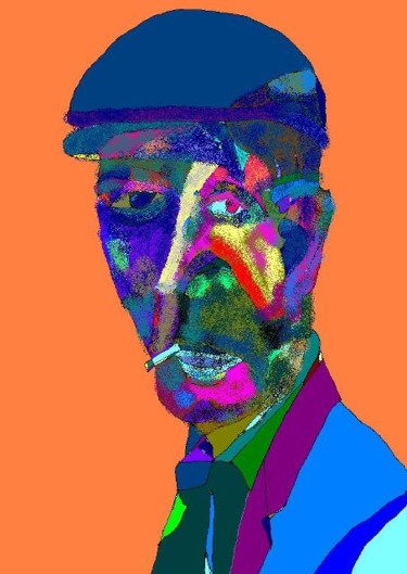 Картина под названием "Semiabstract Poet" - Rybalko, Подлинное произведение искусства, Масло