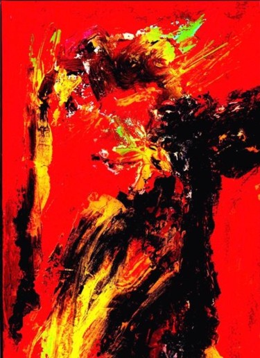 Картина под названием "Контакт длинного с…" - Rybalko, Подлинное произведение искусства, Масло