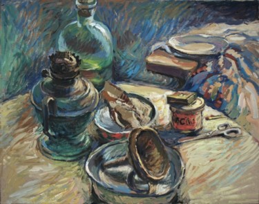 Painting titled "Натюрморт с лампой" by Borys Rybinsky, Original Artwork