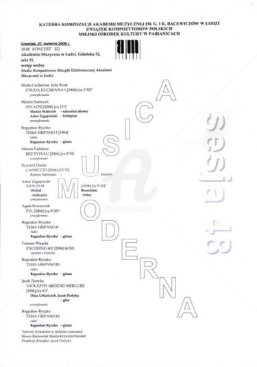 Kolaże zatytułowany „Musica Moderna, Aka…” autorstwa Espacio Interforma, Oryginalna praca