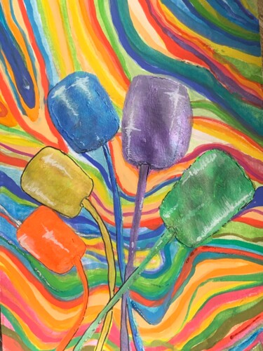 Pintura intitulada "More Candy Please!" por Rym Murtada, Obras de arte originais, Acrílico
