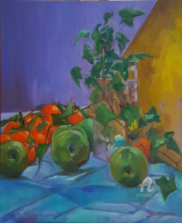 Painting titled "Nature Morte aux fr…" by Rym, Original Artwork, Oil