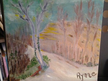 Peinture intitulée "Automne au pied de…" par Rynne, Œuvre d'art originale, Huile Monté sur Châssis en bois