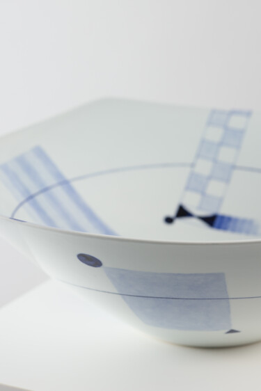 Sculpture titled "Large Bowl with Inl…" by Ryozo Shibata, Original Artwork, Ceramics