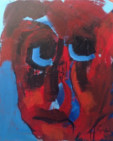 Painting titled "regret" by Maryse Coin (Ryse Kaïa), Original Artwork, Acrylic Mounted on Wood Stretcher frame