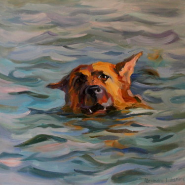 Painting titled "ALERTE" by Alexandra L. Zeltser, Original Artwork, Oil