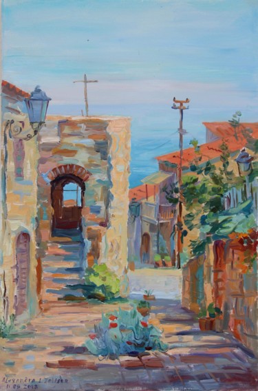 Painting titled "Sant Ambrogio" by Alexandra L. Zeltser, Original Artwork, Oil