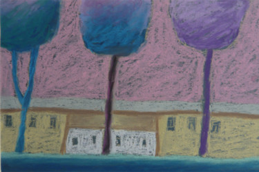 Рисунок под названием "3 дерева" - Сергей Бурманов, Подлинное произведение искусства, Пастель