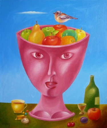 Картина под названием "плоды желаний" - Сергей Бурманов, Подлинное произведение искусства, Масло