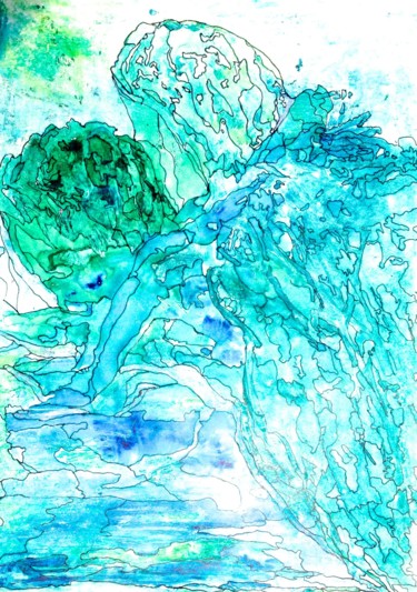 Картина под названием "Water lovers_Amante…" - Decolorado, Подлинное произведение искусства, Другой