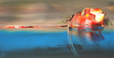 Pintura titulada "L'iceberg vermeil" por S Duclos, Obra de arte original, Acrílico Montado en Bastidor de camilla de madera
