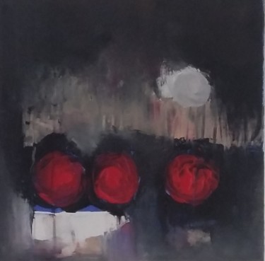 Malerei mit dem Titel "Mitternachtsrosen" von Susu, Original-Kunstwerk, Acryl