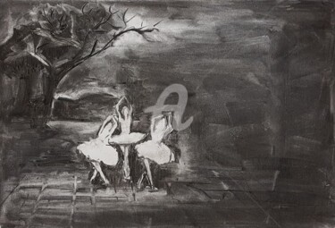 Desenho intitulada "dancer in the dark" por Sol, Obras de arte originais, Carvão
