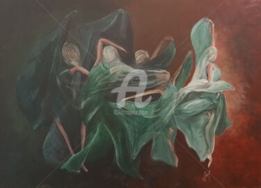 Pintura intitulada "elephant-dance.jpg" por Sol, Obras de arte originais, Acrílico