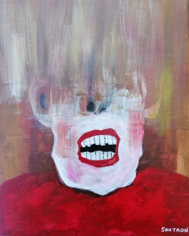 Peinture intitulée "Le visage fuyant" par Sébastien Sautron, Œuvre d'art originale, Acrylique