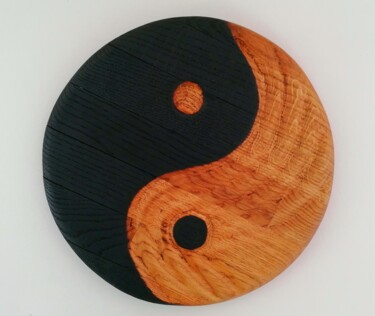 Scultura intitolato "Ying Yang" da Sébastien Sautron, Opera d'arte originale, Legno