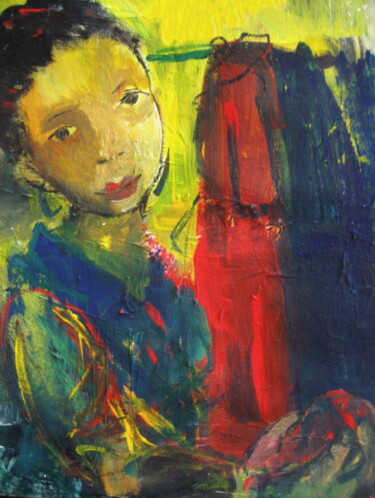 Картина под названием "Woman near the ward…" - Sheila, Подлинное произведение искусства, Акрил