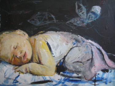 Картина под названием "Dream-Melinda sleep…" - Sheila, Подлинное произведение искусства, Акрил
