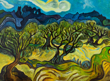 Olive trees Peinture intitulée "Olive trees" par Svetlana Lebedeva, Œuvre d'art originale, Huile