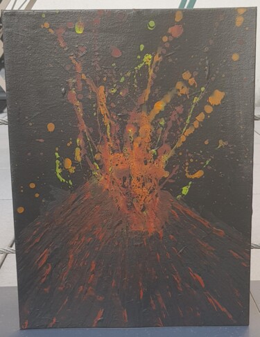 Malerei mit dem Titel "Volcano" von Sebastien Vernier, Original-Kunstwerk, Acryl