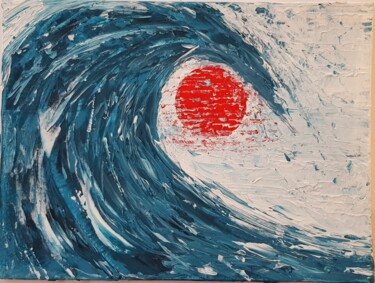 Malerei mit dem Titel "La vague" von Sebastien Vernier, Original-Kunstwerk, Acryl