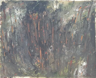 Painting titled "L'incendie" by Sebastien Vernier, Original Artwork, Acrylic