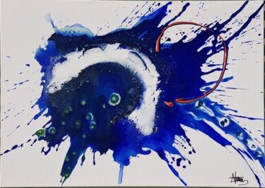 Painting titled "Blue tang" by Sebastien Vernier, Original Artwork, Acrylic
