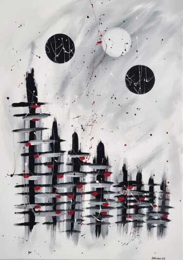 Картина под названием "Im Nebel" - Sigrid Vondran, Подлинное произведение искусства, Акрил Установлен на Деревянная рама для…
