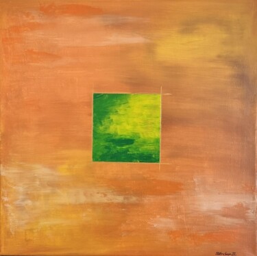 Painting titled "Green Power" by Sigrid Vondran, Original Artwork, Acrylic Mounted on Wood Stretcher frame