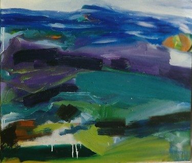 Pintura intitulada "landscape2" por S.Weinmann, Obras de arte originais, Óleo