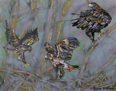 Painting titled "Wedge- tailed Eagle…" by Susan Willemse, Original Artwork, Acrylic Mounted on Wood Stretcher frame
