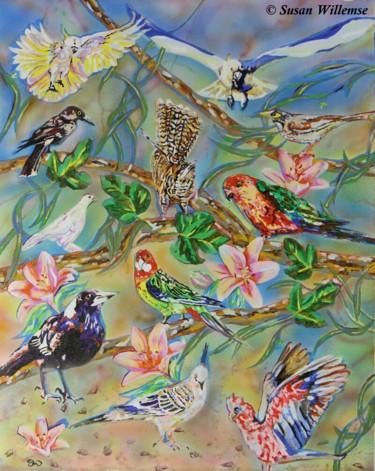 Collage Painting titled "Collage" by Susan Willemse, Original Art, Acrylic Mounted on Stretcher frame