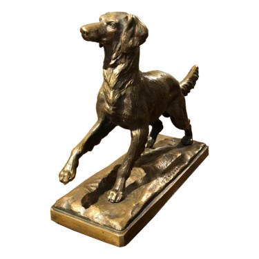 Sculpture titled "Dog" by S. Zavalov, Original Artwork, Bronze