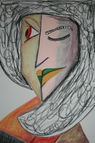Painting titled "Mrs" by Janine, Original Artwork