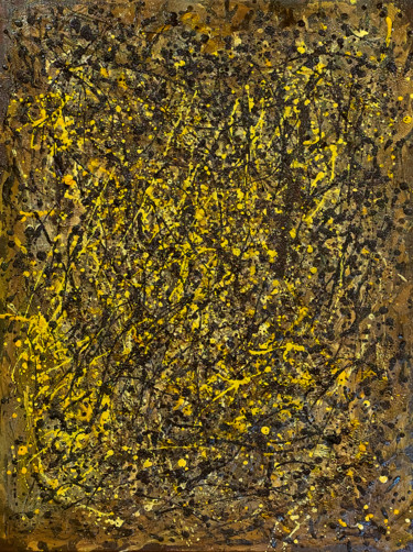 Malerei mit dem Titel "Взрыв света коричне…" von Lilian Harts, Original-Kunstwerk, Öl Auf Keilrahmen aus Holz montiert