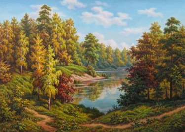 Painting titled "Осень торжествует" by Andrei Sutin, Original Artwork, Oil