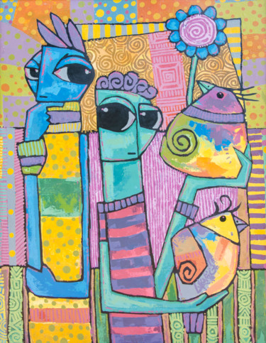 Which one Peinture intitulée "Which one" par Saad Lukwago, Œuvre d'art originale, Acrylique