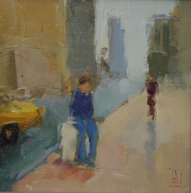 Painting titled "NY" by Saash, Original Artwork, Oil