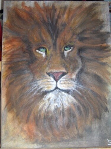 Painting titled "LION KING" by Sab, Original Artwork