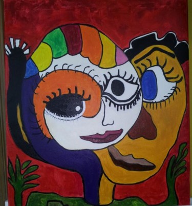 Malerei mit dem Titel "La Fête" von Sabah Kara, Original-Kunstwerk