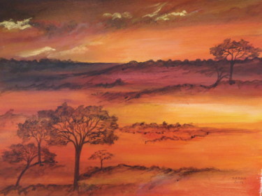 Painting titled "When the sun goes d…" by Sabah, Original Artwork, Acrylic